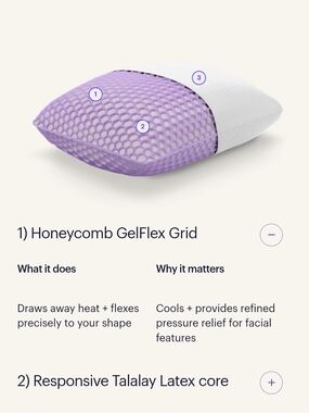 Purple Brand Travel Pillow NEW, Honeycomb GelFlex Grid